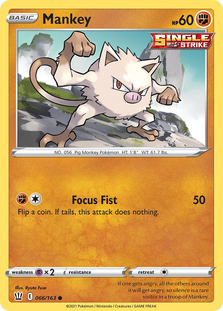 Mankey - 66/163 - Battle Styles SWSH5 - Common