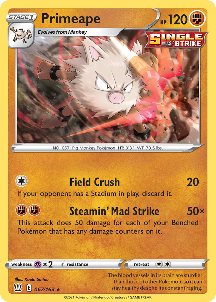 Primeape - 67/163 - Battle Styles SWSH5 - Rare