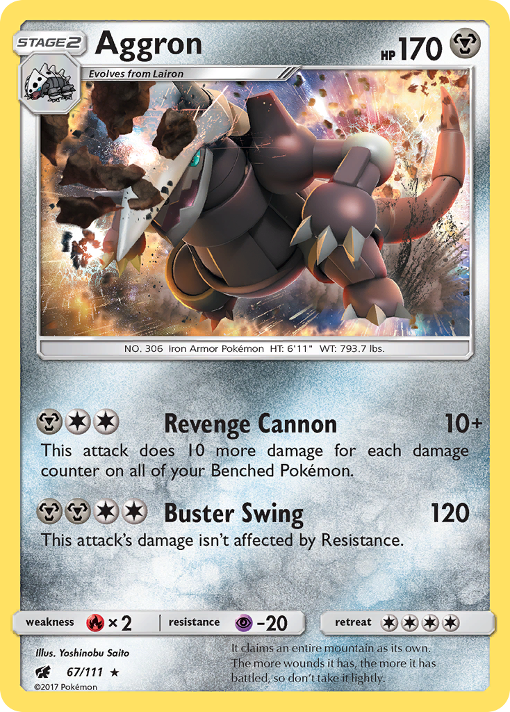 Aggron - 67/111 - Crimson Invasion SM4 - Rare Holo