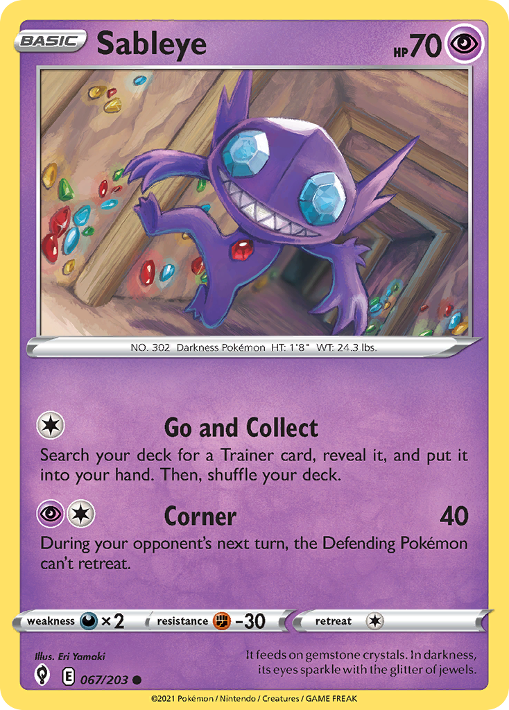 Sableye - 67/203 - Evolving Skies SWSH7 - Common