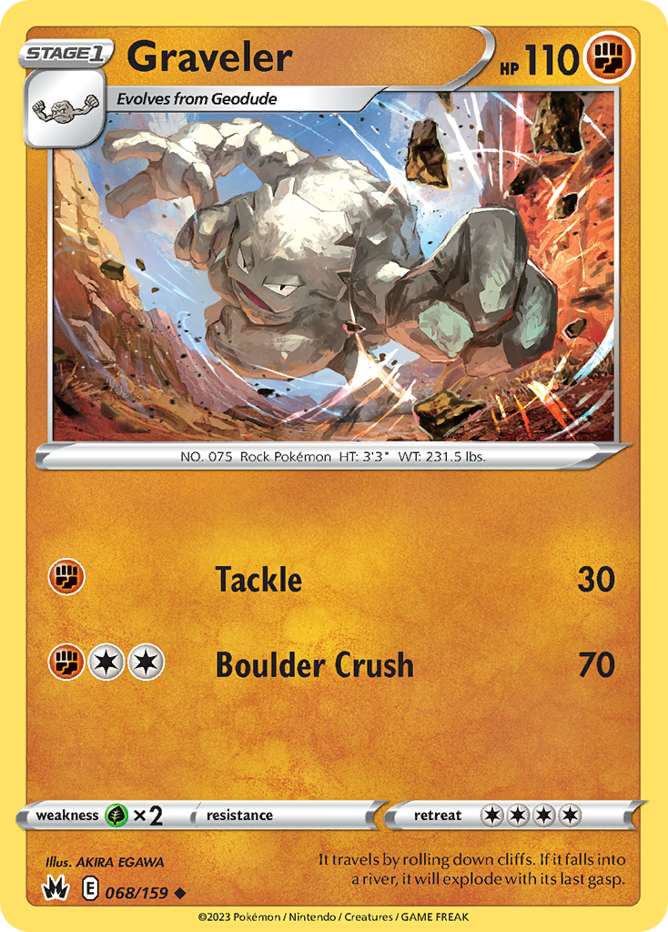Graveler - 68/159 - Crown Zenith SWSH12PT5 - Uncommon