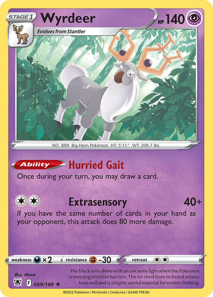 Wyrdeer - 69/189 - Astral Radiance SWSH10 - Rare Holo