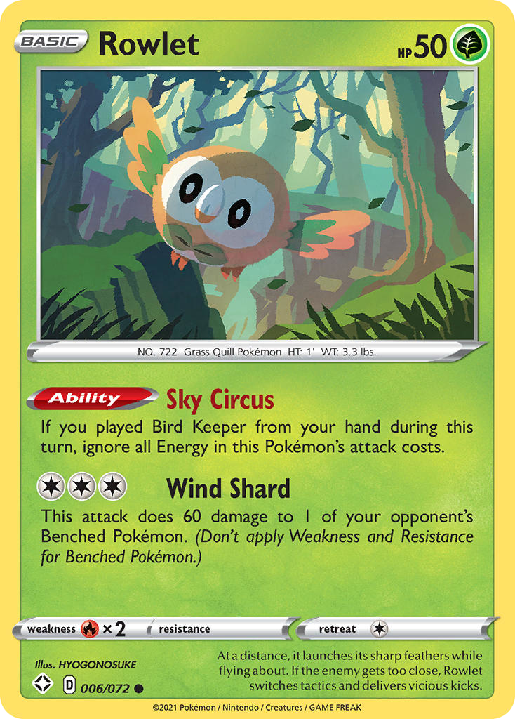 Rowlet - 6/72 - Shining Fates SWSH45 - Common