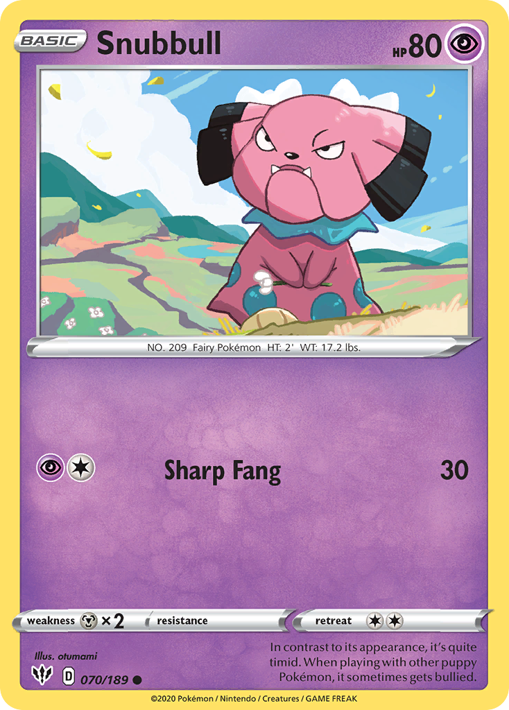 Snubbull - 70/189 - Darkness Ablaze SWSH3 - Common