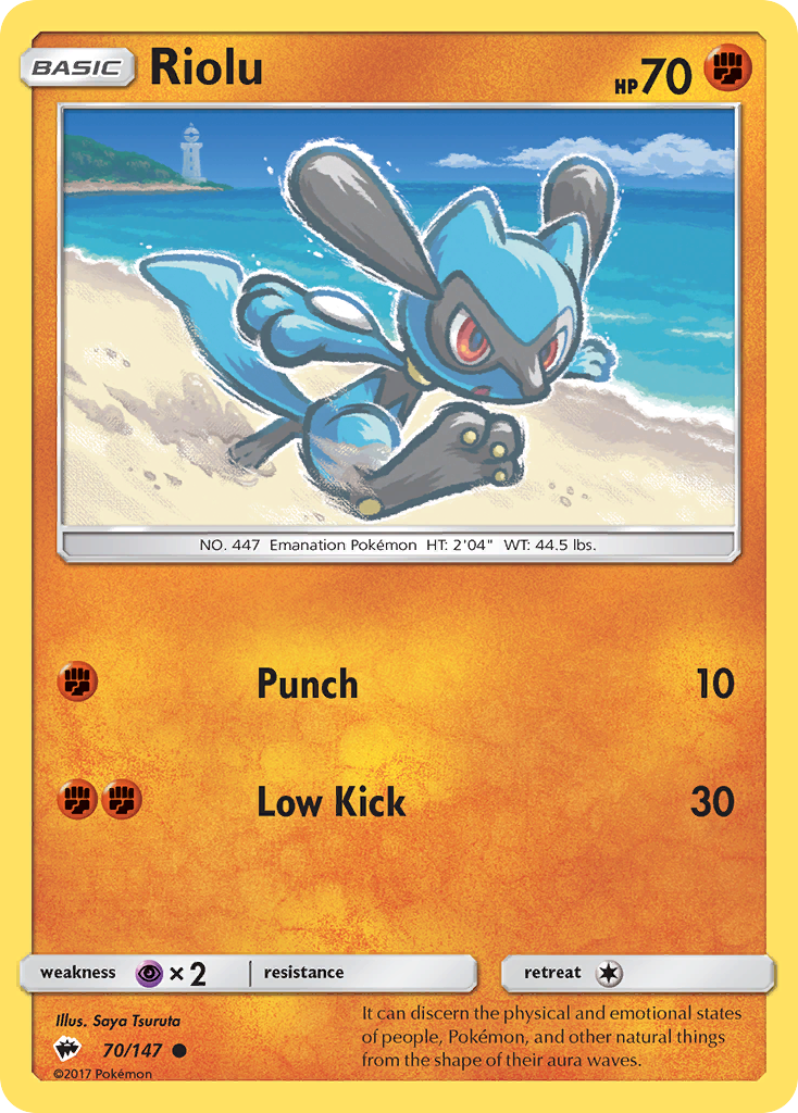 Riolu - 70/147 - Burning Shadows SM3 - Common