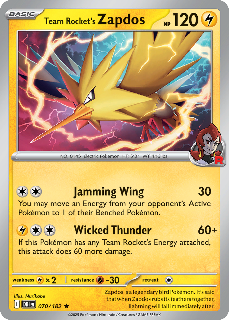 Team Rocket's Zapdos - 70/182 - Destined Rivals SV10 - Rare