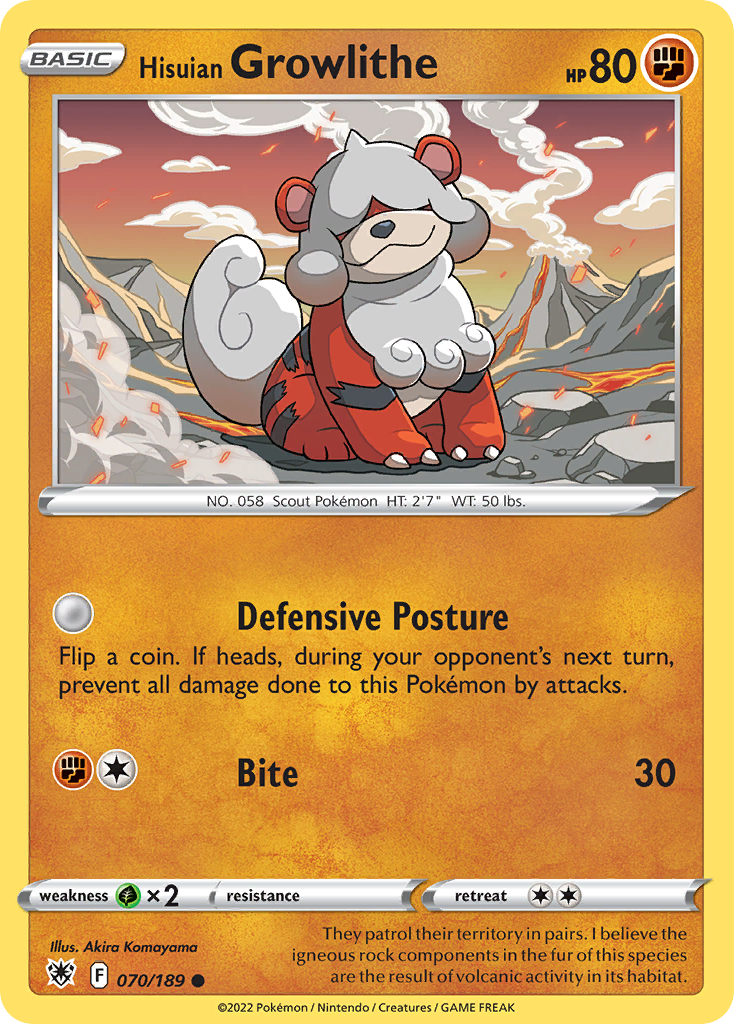 Hisuian Growlithe - 70/189 - Astral Radiance SWSH10 - Common