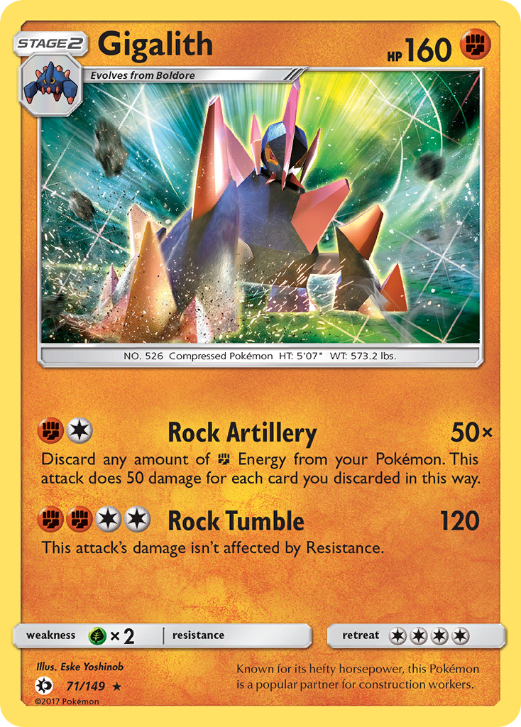 Gigalith - 71/149 - Sun & Moon SM1 - Rare Holo