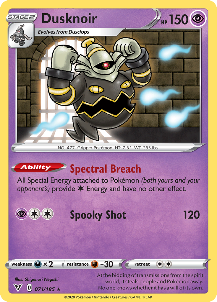 Dusknoir - 71/185 - Vivid Voltage SWSH4 - Rare Holo