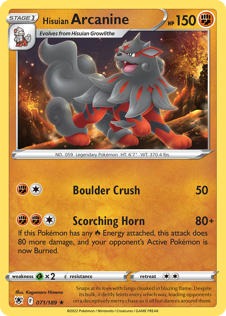 Hisuian Arcanine - 71/189 - Astral Radiance SWSH10 - Rare