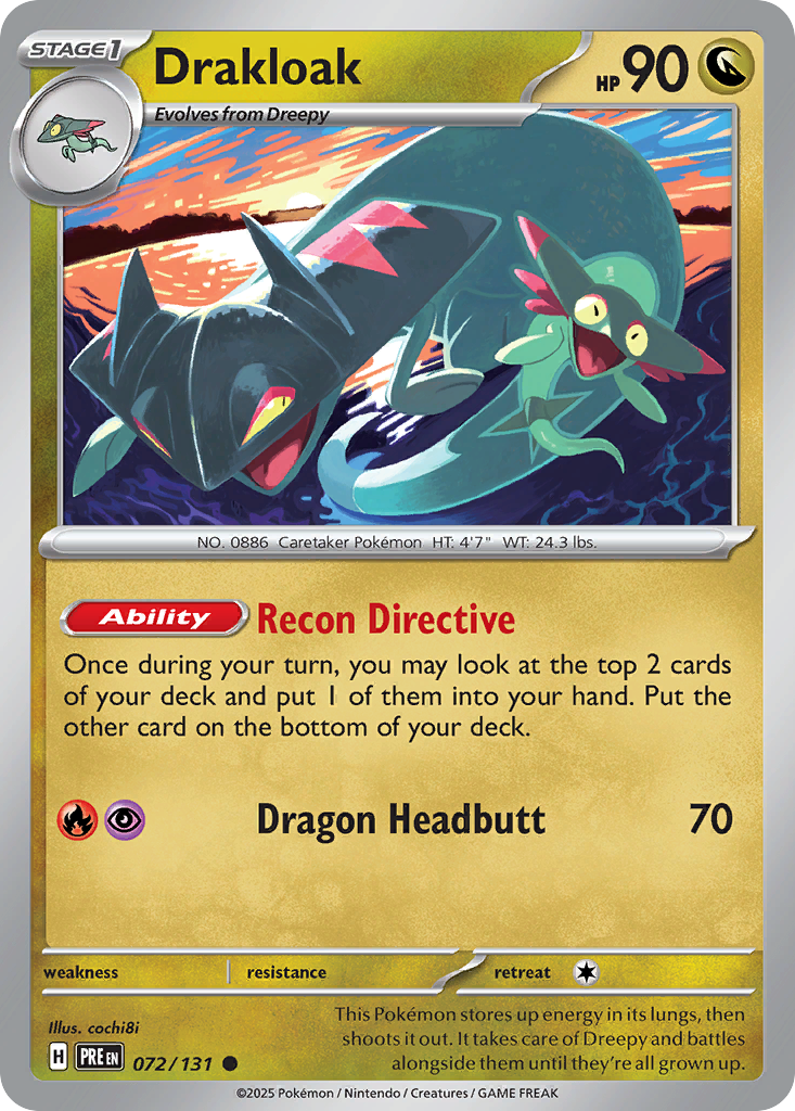 Carta Pokémon Drakloak de Prismatic Evolutions #72