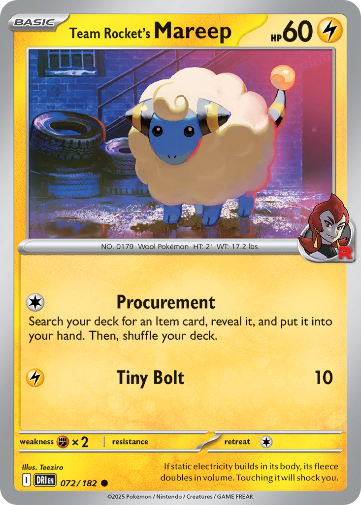 Team Rocket's Mareep - 72/182 - Destined Rivals SV10 - Common