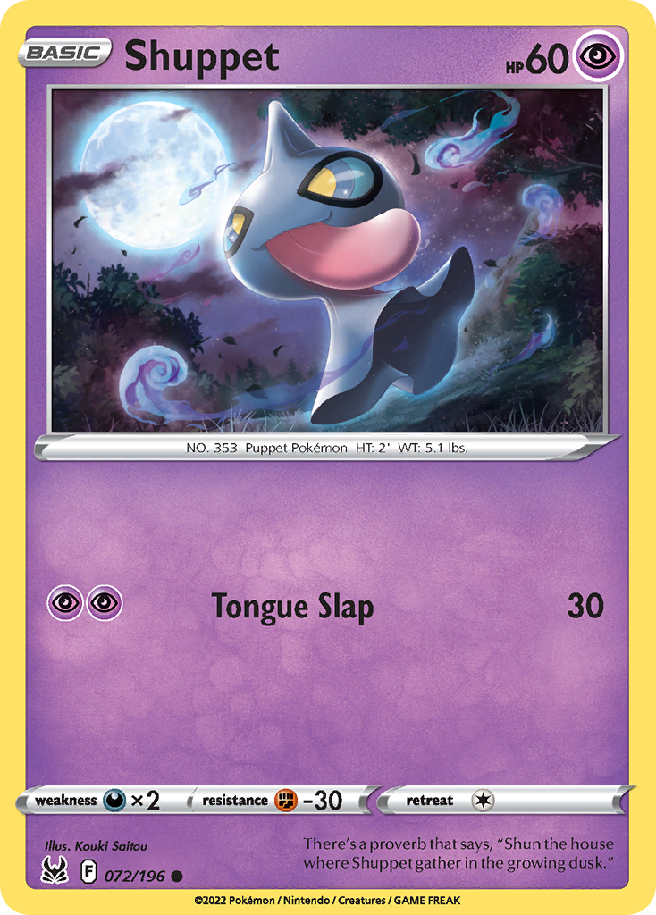 Shuppet - 72/196 - Lost Origin SWSH11 - Common