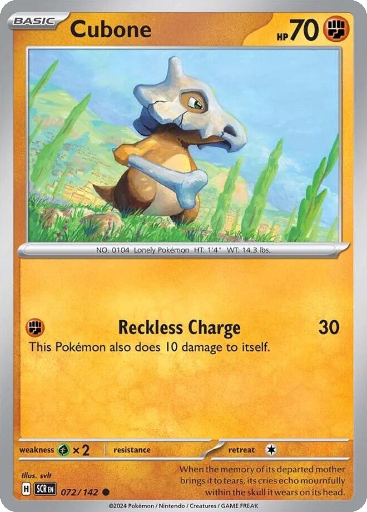 Cubone - 72/142 - Stellar Crown SV7 - Common