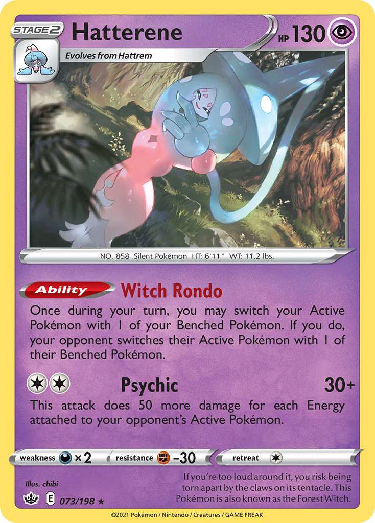 Hatterene - 73/198 - Chilling Reign SWSH6 - Rare Holo