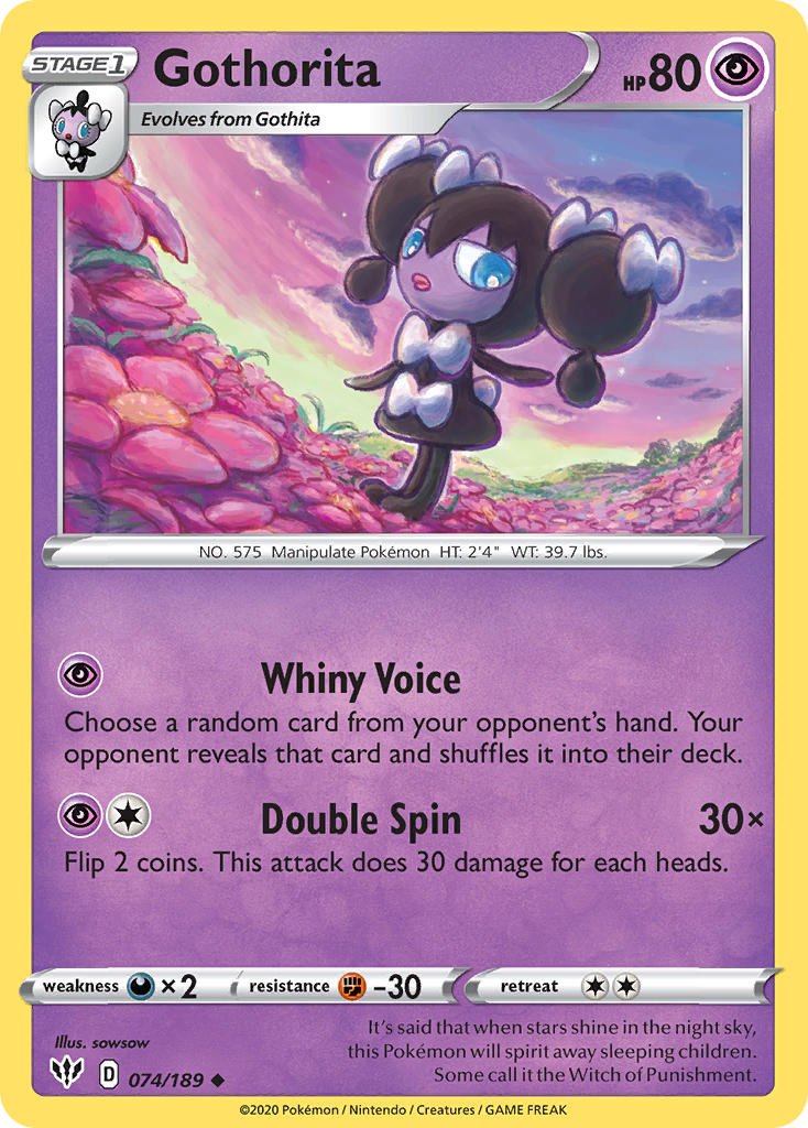 Gothorita - 74/189 - Darkness Ablaze SWSH3 - Uncommon