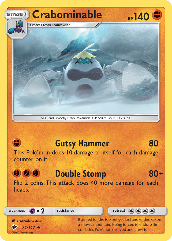 Crabominable - 74/147 - Burning Shadows SM3 - Rare
