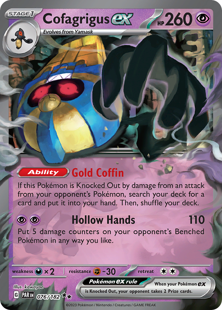 Cofagrigus ex - 76/182 - Paradox Rift SV4 - Double Rare