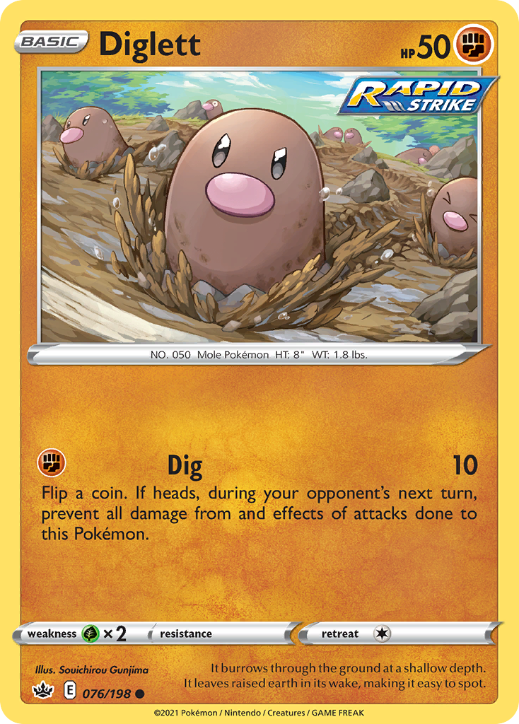 Diglett - 76/198 - Chilling Reign SWSH6 - Common