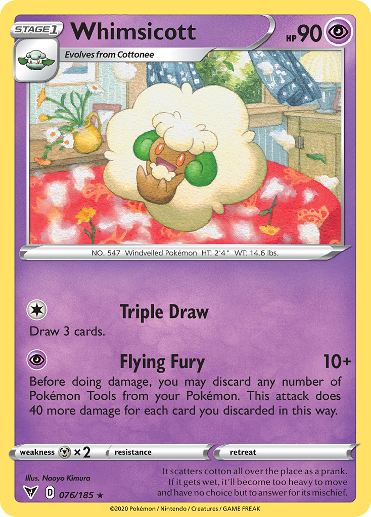 Whimsicott - 76/185 - Vivid Voltage SWSH4 - Rare