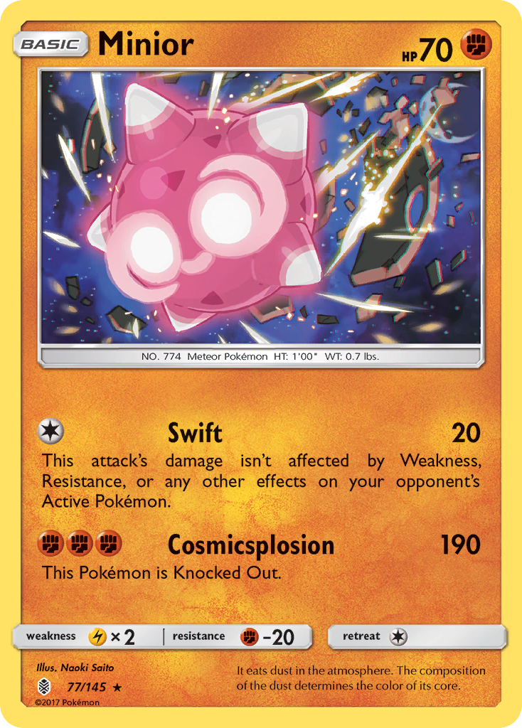 Minior - 77/145 - Guardians Rising SM2 - Rare Holo