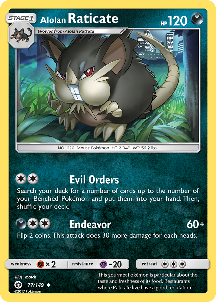Alolan Raticate - 77/149 - Sun & Moon SM1 - Uncommon
