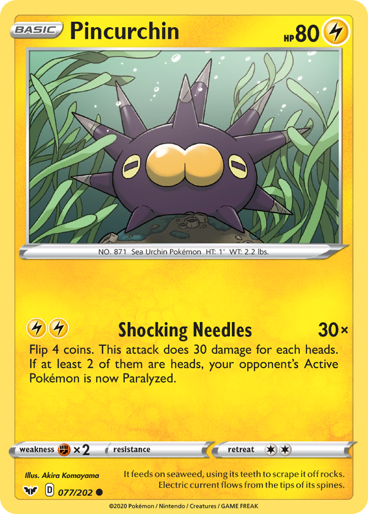 Pincurchin - 77/202 - Sword & Shield SWSH1 - Common