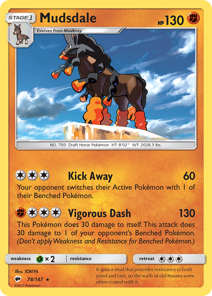 Mudsdale - 78/147 - Burning Shadows SM3 - Rare