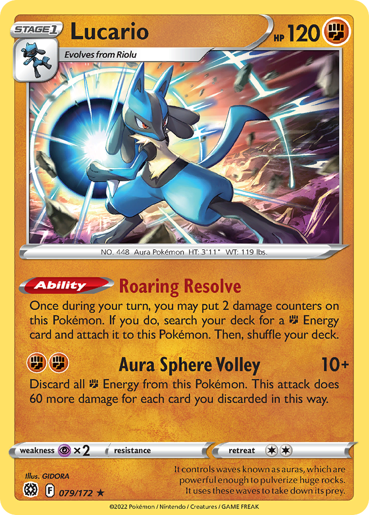 Lucario - 79/172 - Brilliant Stars SWSH9 - Rare Holo