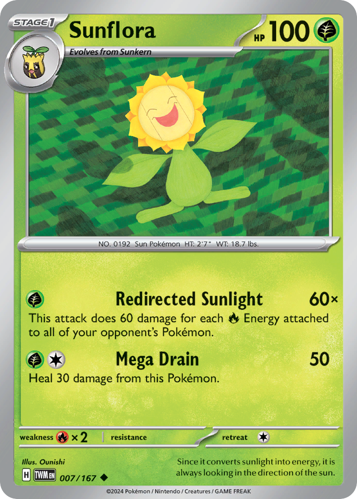 Sunflora - 7/167 - Twilight Masquerade SV6 - Uncommon