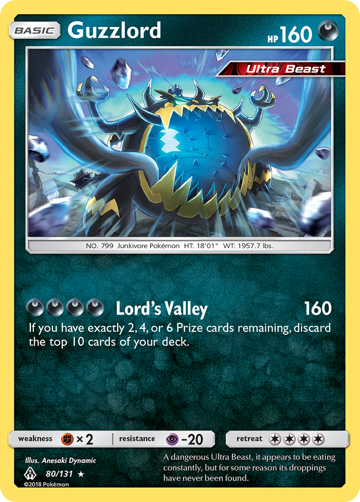 Guzzlord - 80/131 - Forbidden Light SM6 - Rare Holo