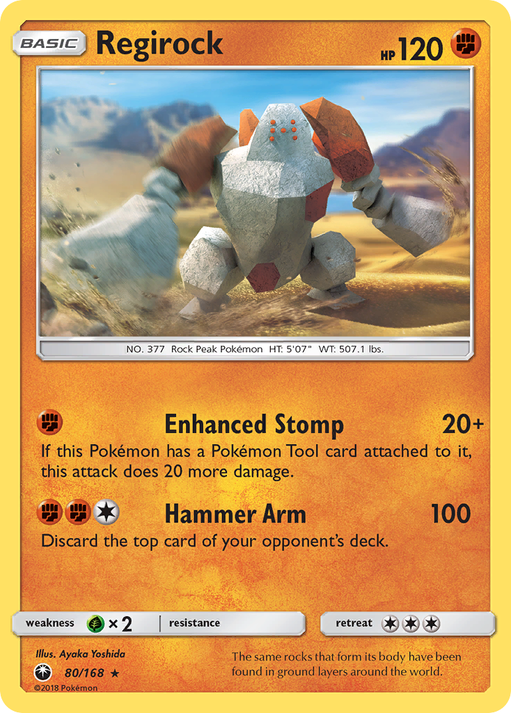 Regirock - 80/168 - Celestial Storm SM7 - Rare