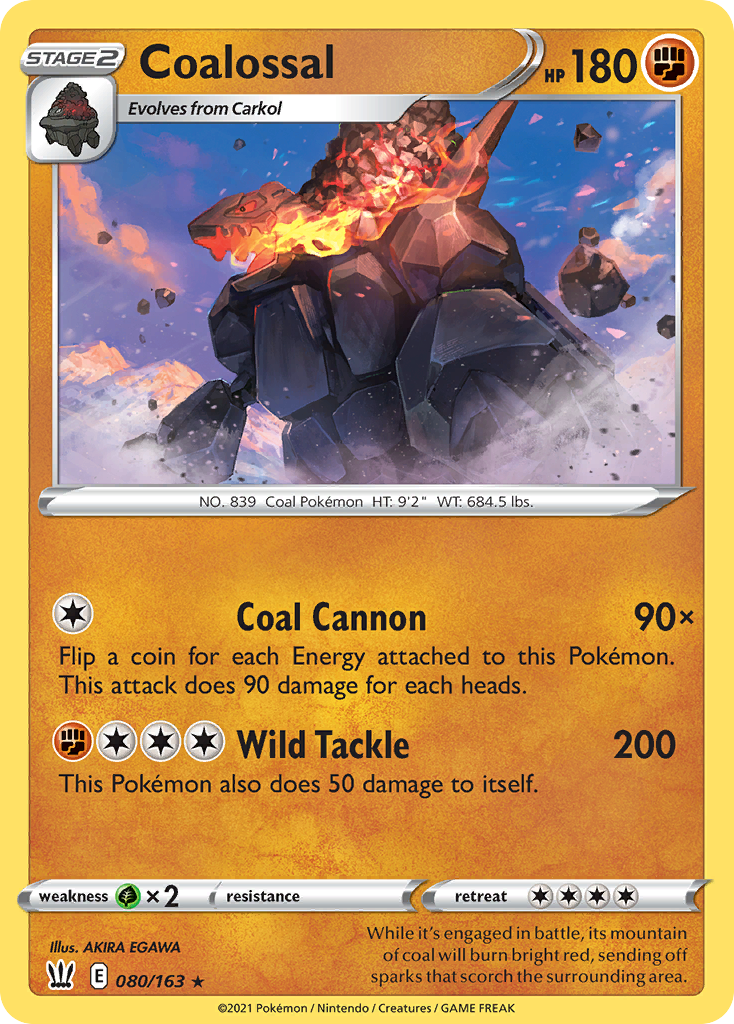 Coalossal - 80/163 - Battle Styles SWSH5 - Rare Holo