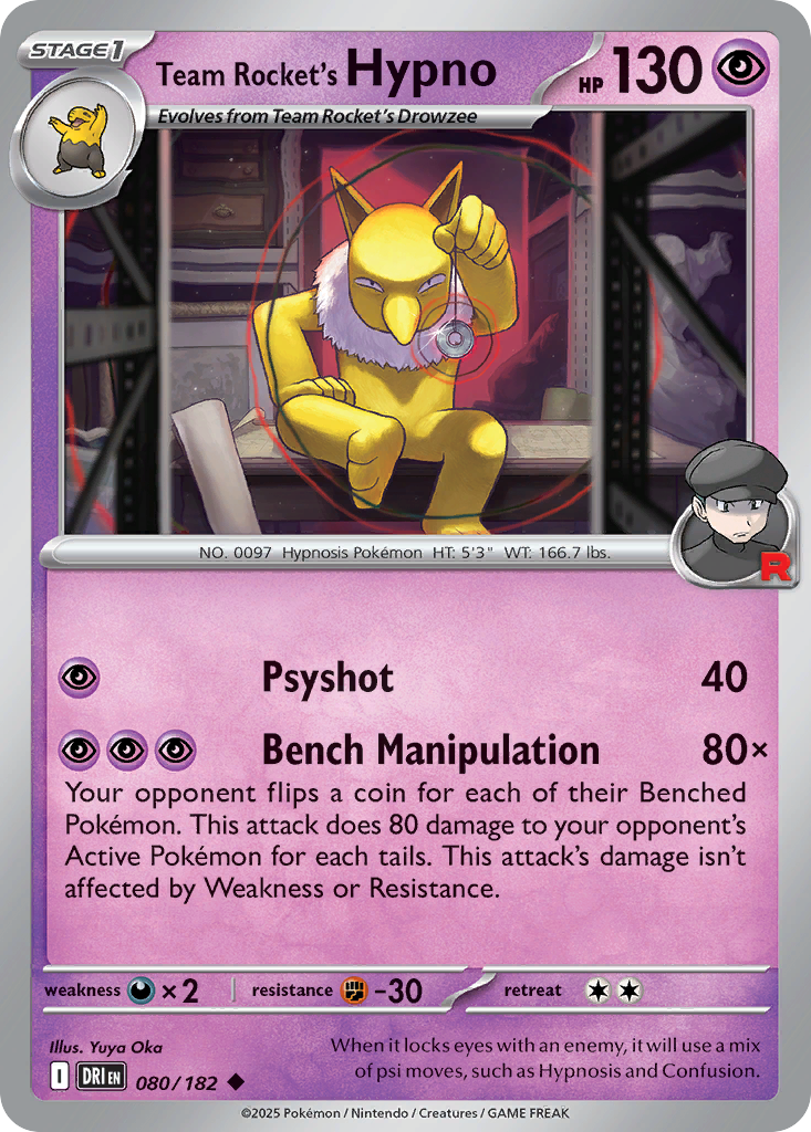 Team Rocket's Hypno - 80/182 - Destined Rivals SV10 - Uncommon