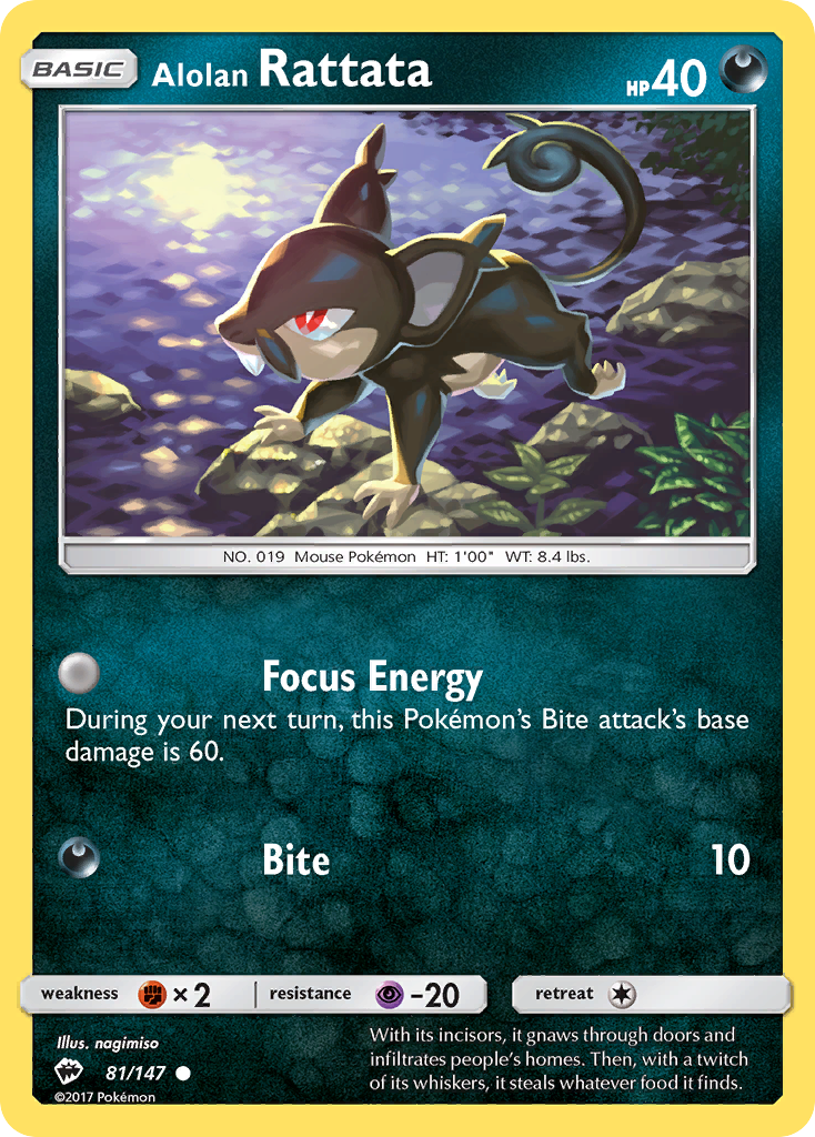 Alolan Rattata - 81/147 - Burning Shadows SM3 - Common