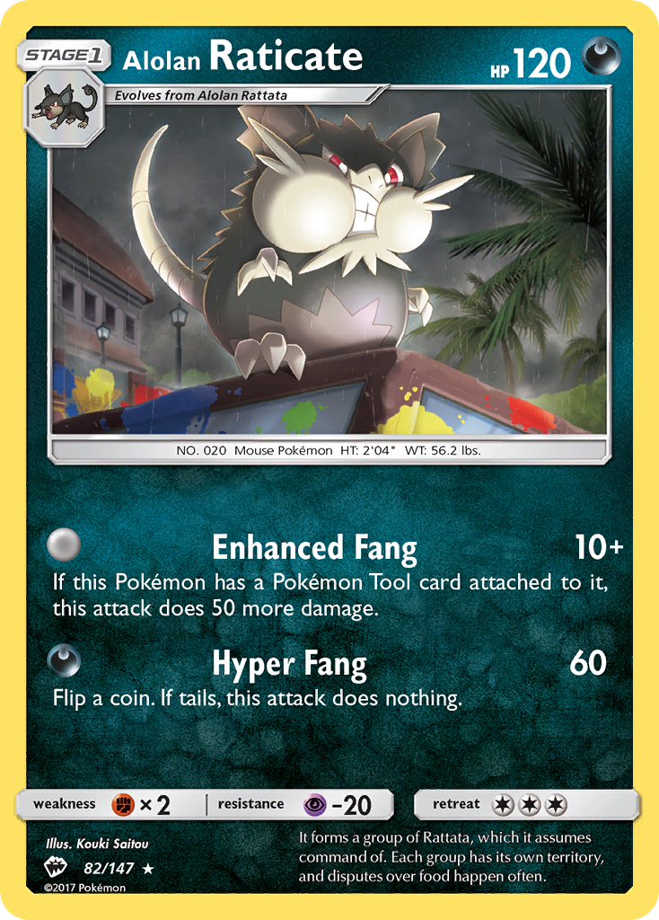 Alolan Raticate - 82/147 - Burning Shadows SM3 - Rare
