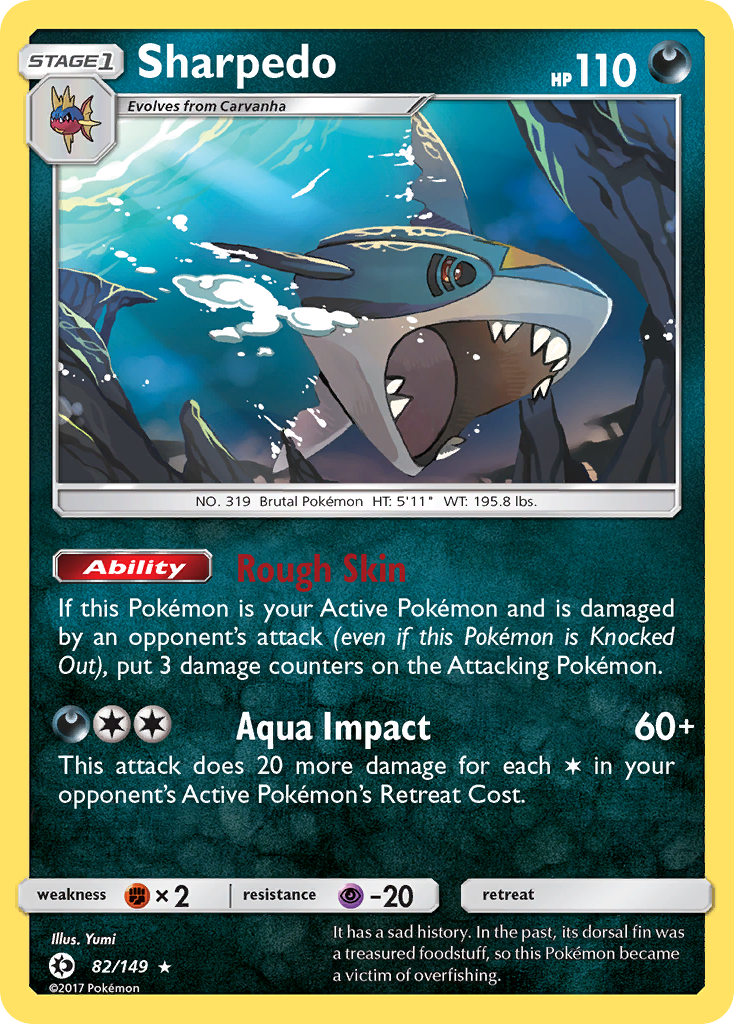 Sharpedo - 82/149 - Sun & Moon SM1 - Rare Holo