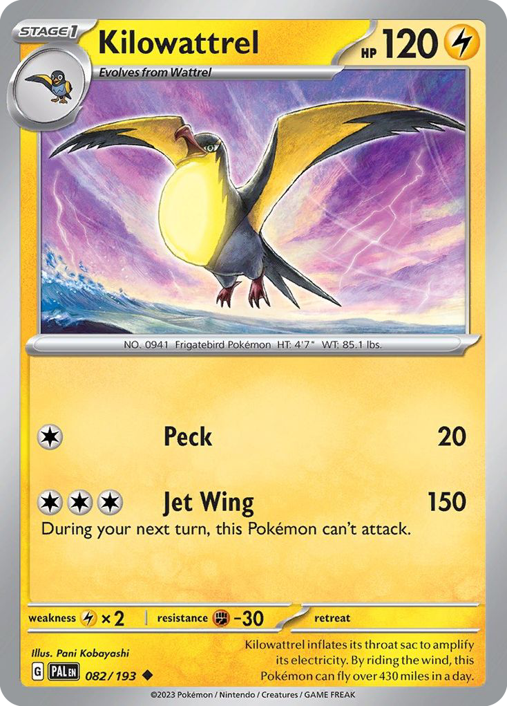 Kilowattrel - 82/193 - Paldea Evolved SV2 - Uncommon