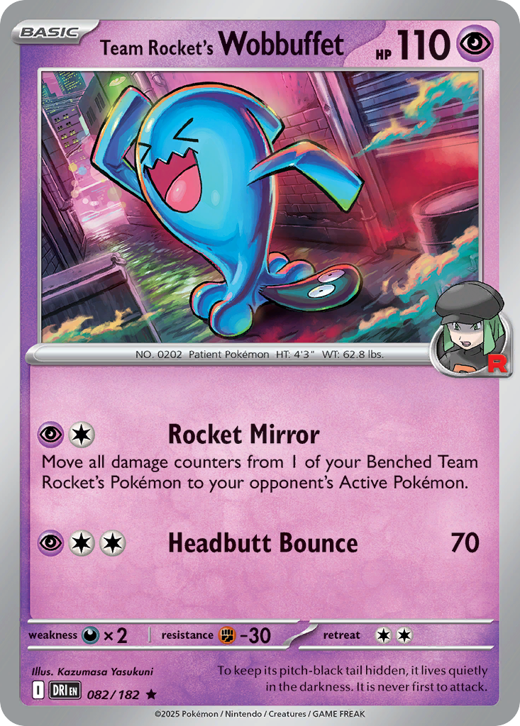 Team Rocket's Wobbuffet - 82/182 - Destined Rivals SV10 - Rare