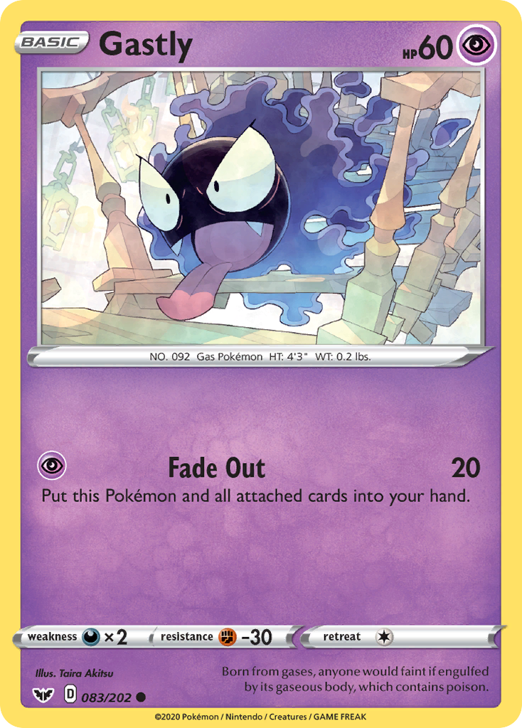 Gastly - 83/202 - Sword & Shield SWSH1 - Common