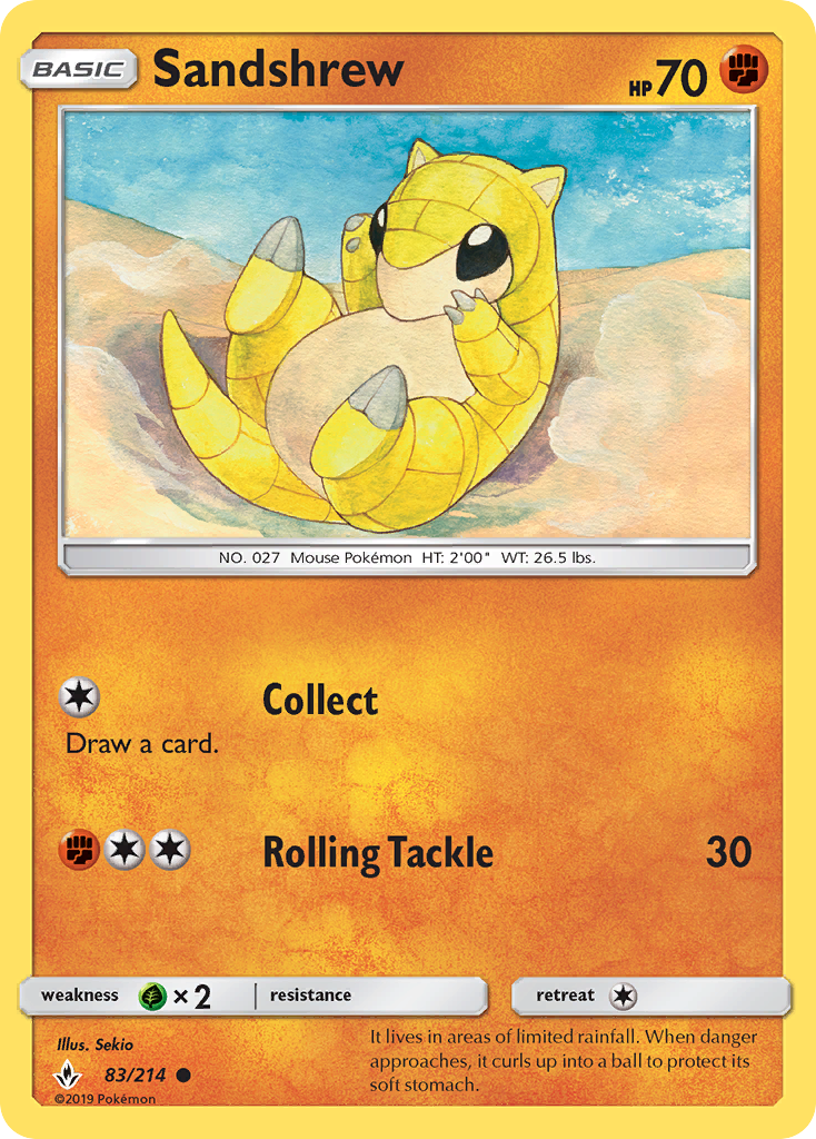 Sandshrew - 83/214 - Unbroken Bonds SM10 - Common