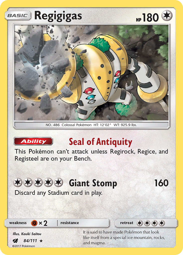 Regigigas - 84/111 - Crimson Invasion SM4 - Rare Holo