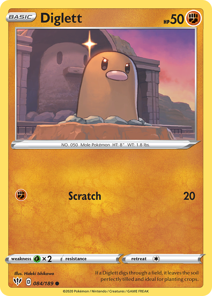 Diglett - 84/189 - Darkness Ablaze SWSH3 - Common