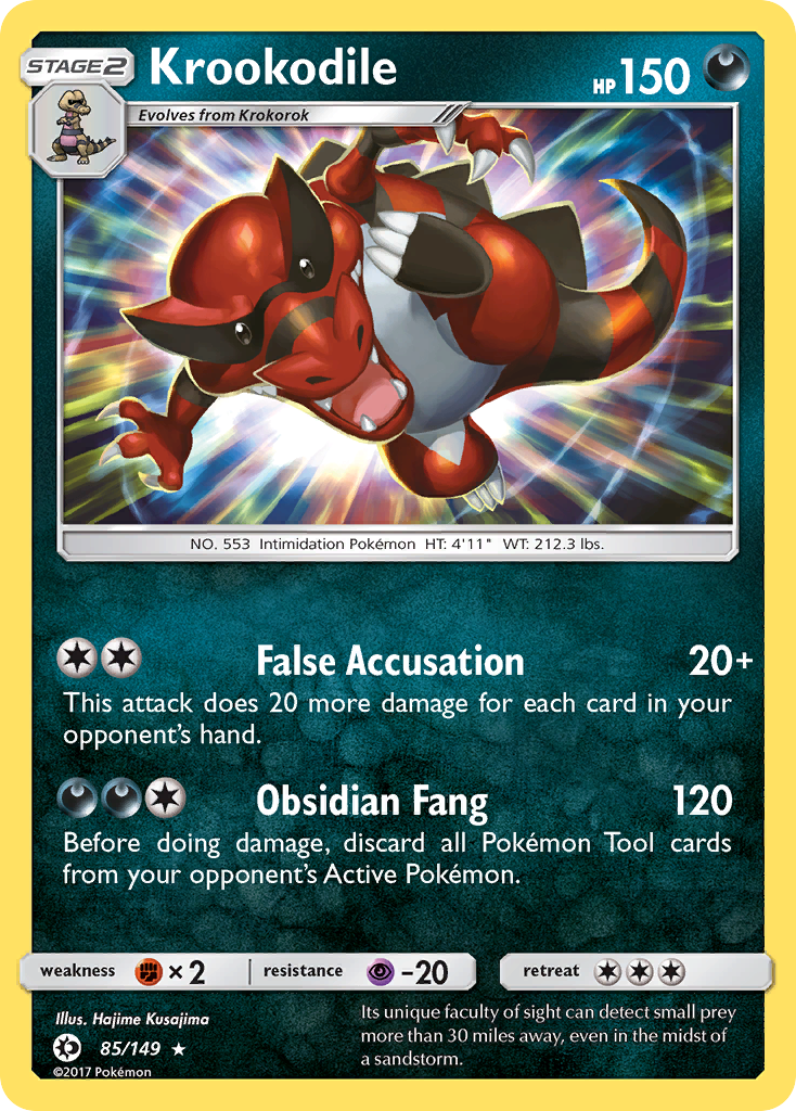 Krookodile - 85/149 - Sun & Moon SM1 - Rare Holo