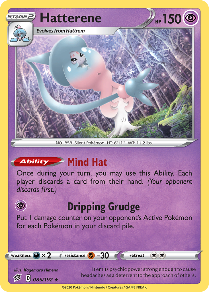 Hatterene - 85/192 - Rebel Clash SWSH2 - Rare Holo