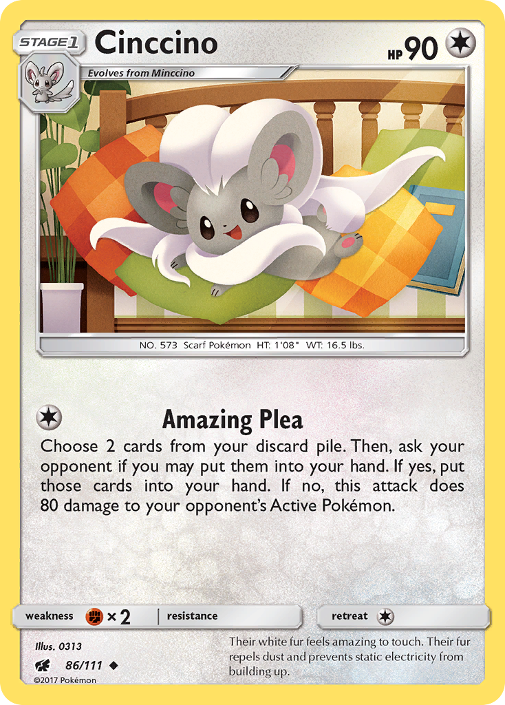 Cinccino - 86/111 - Crimson Invasion SM4 - Uncommon