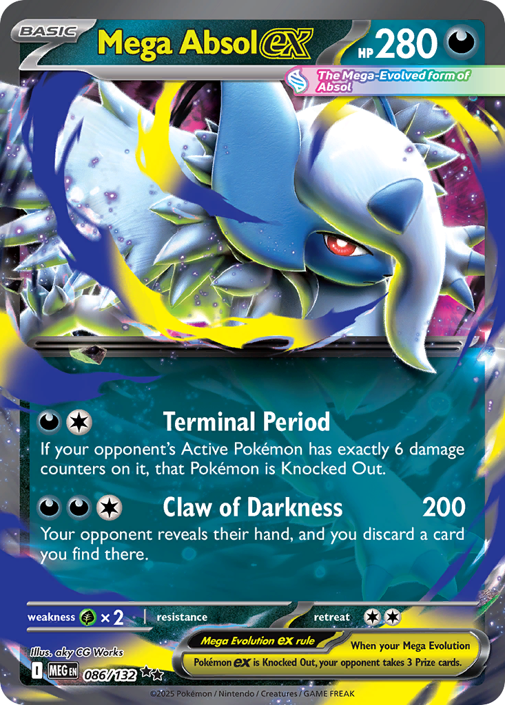 Mega Absol ex - 86/132 - Mega Evolution ME1 - Double Rare