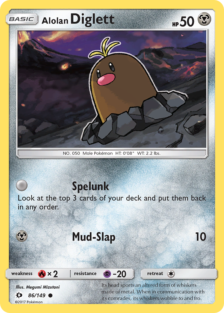 Alolan Diglett - 86/149 - Sun & Moon SM1 - Common
