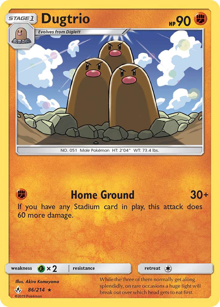 Dugtrio - 86/214 - Unbroken Bonds SM10 - Rare