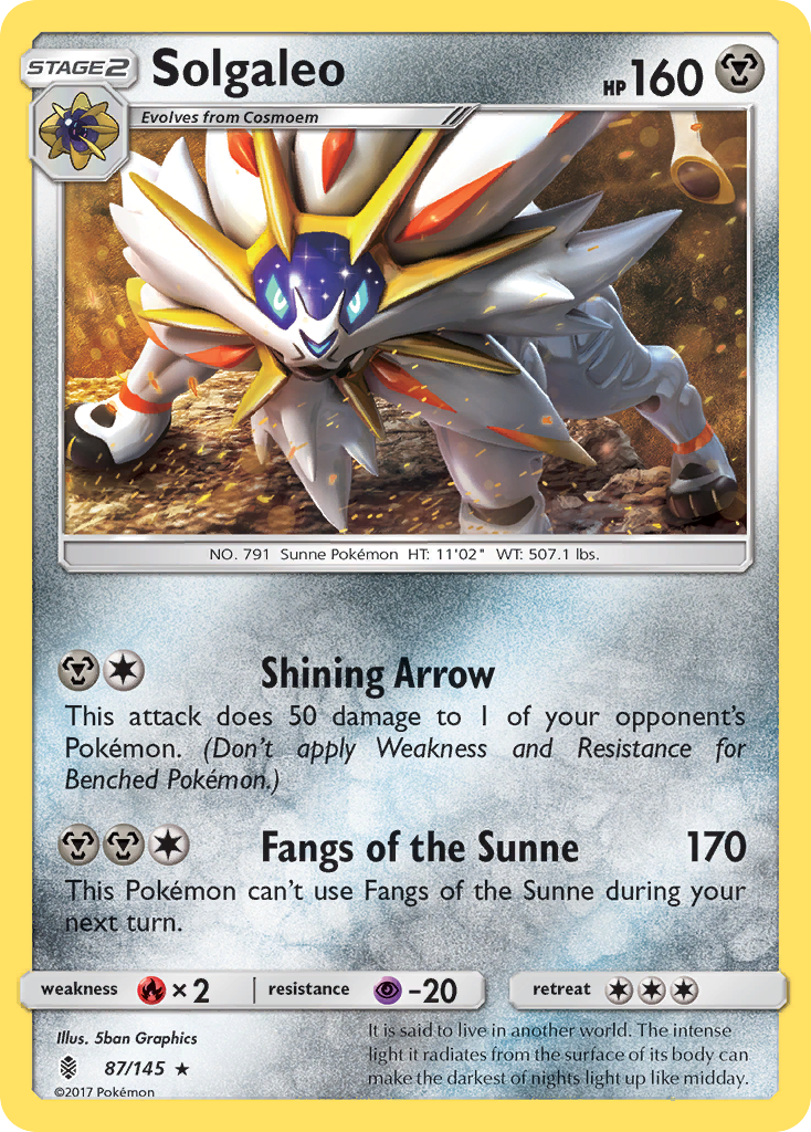 Solgaleo - 87/145 - Guardians Rising SM2 - Rare